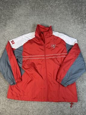 Tampa Bay Buccaneers Jacket Mens XL Red NFL Football Dunbrooke Windbreaker